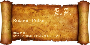 Rubner Petur névjegykártya